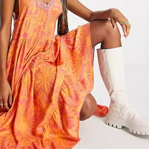 new  Free People Tiers For You printed maxi dress  491an - Picture 7 of 8